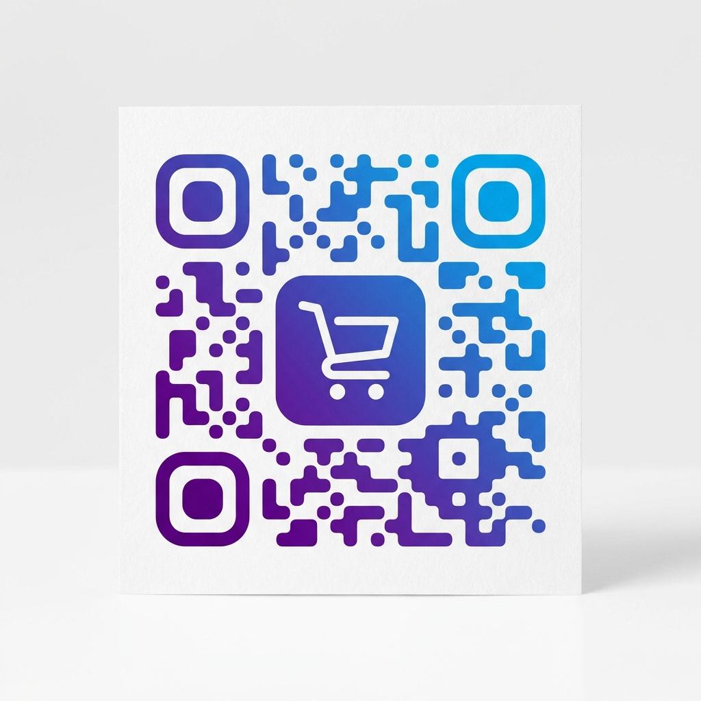 E-Commerce - Logo center, gradient purple-blue