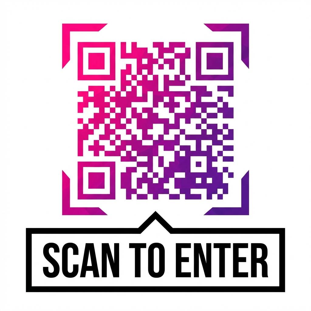 Event Ticket - Gradient, geometric pattern, "Scan to Enter"
