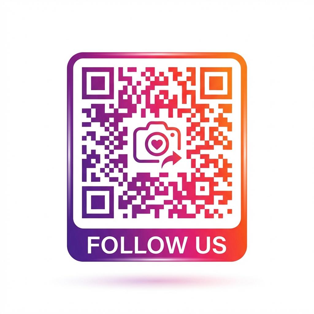 Social Media - Instagram-style gradient, "Follow Us"