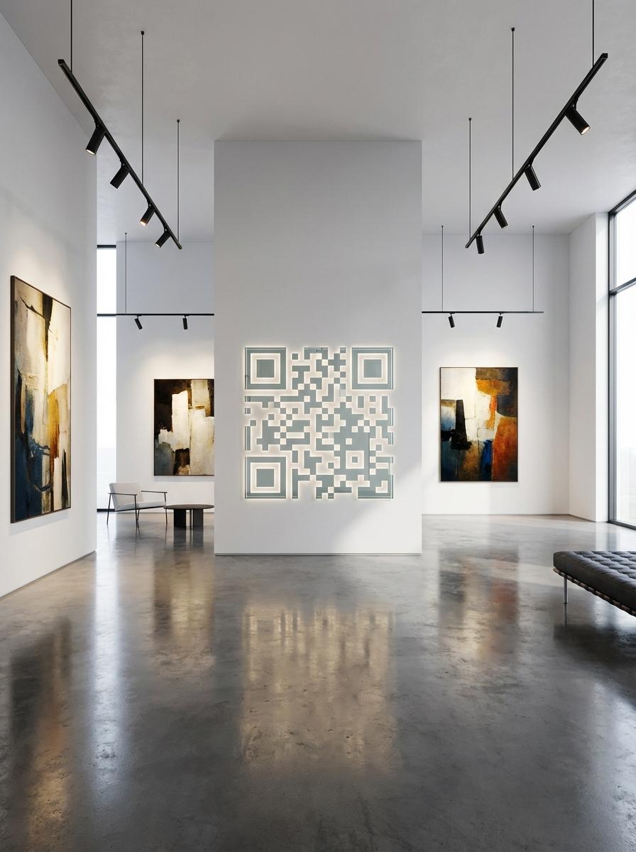Art Galleries QR code example showing a real-world workflow for wall label qr for artist biography and artwork statement.