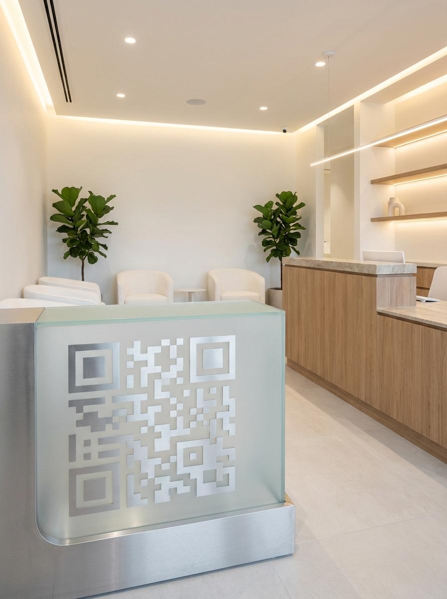 Dental Practices QR code example showing a real-world workflow for digital patient intake forms in the waiting room.