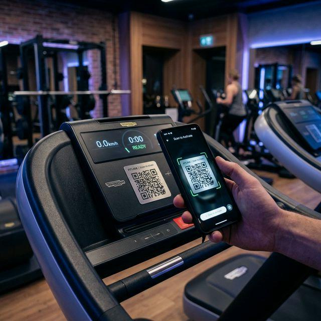 Gyms QR code example showing a real-world workflow for contactless member check-in and access control.