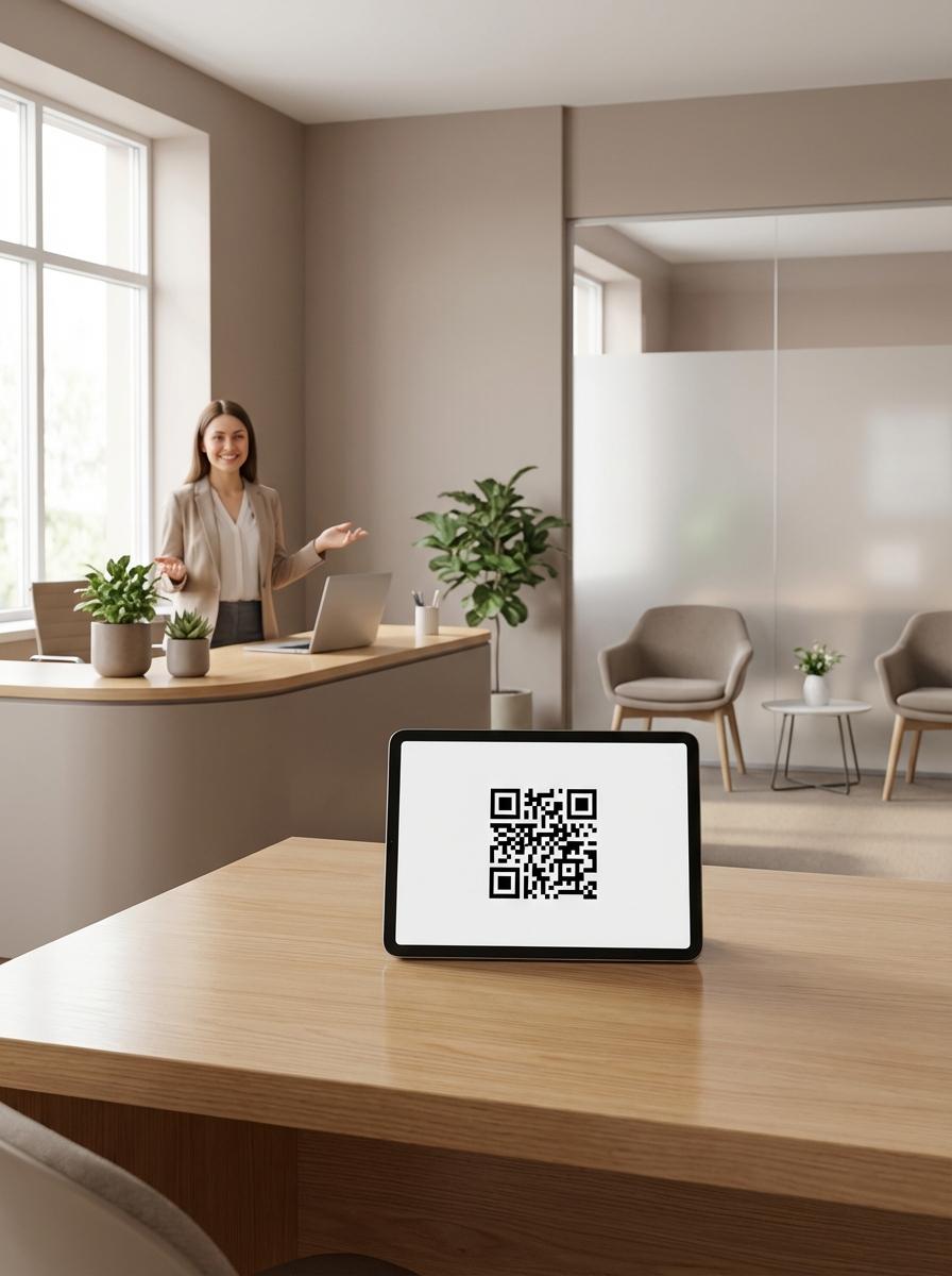 Insurance Agencies QR code example showing a real-world workflow for quote request form linked from direct mail and business cards.