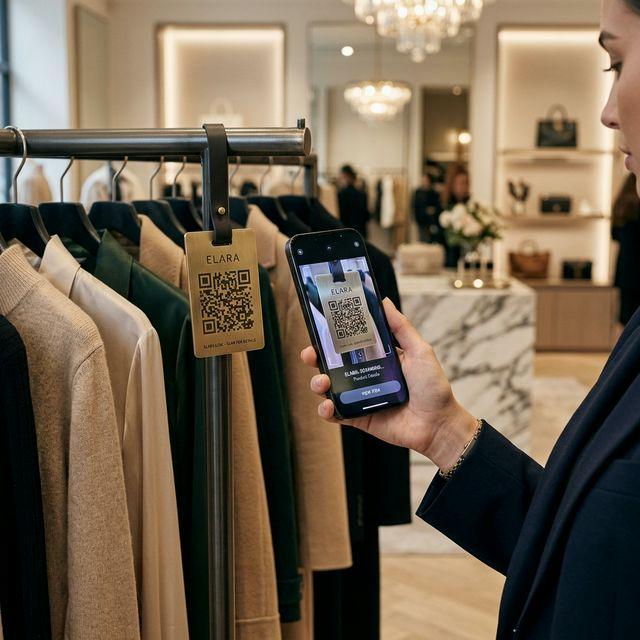 Retail QR code example showing a real-world workflow for product info with specifications and origin stories.