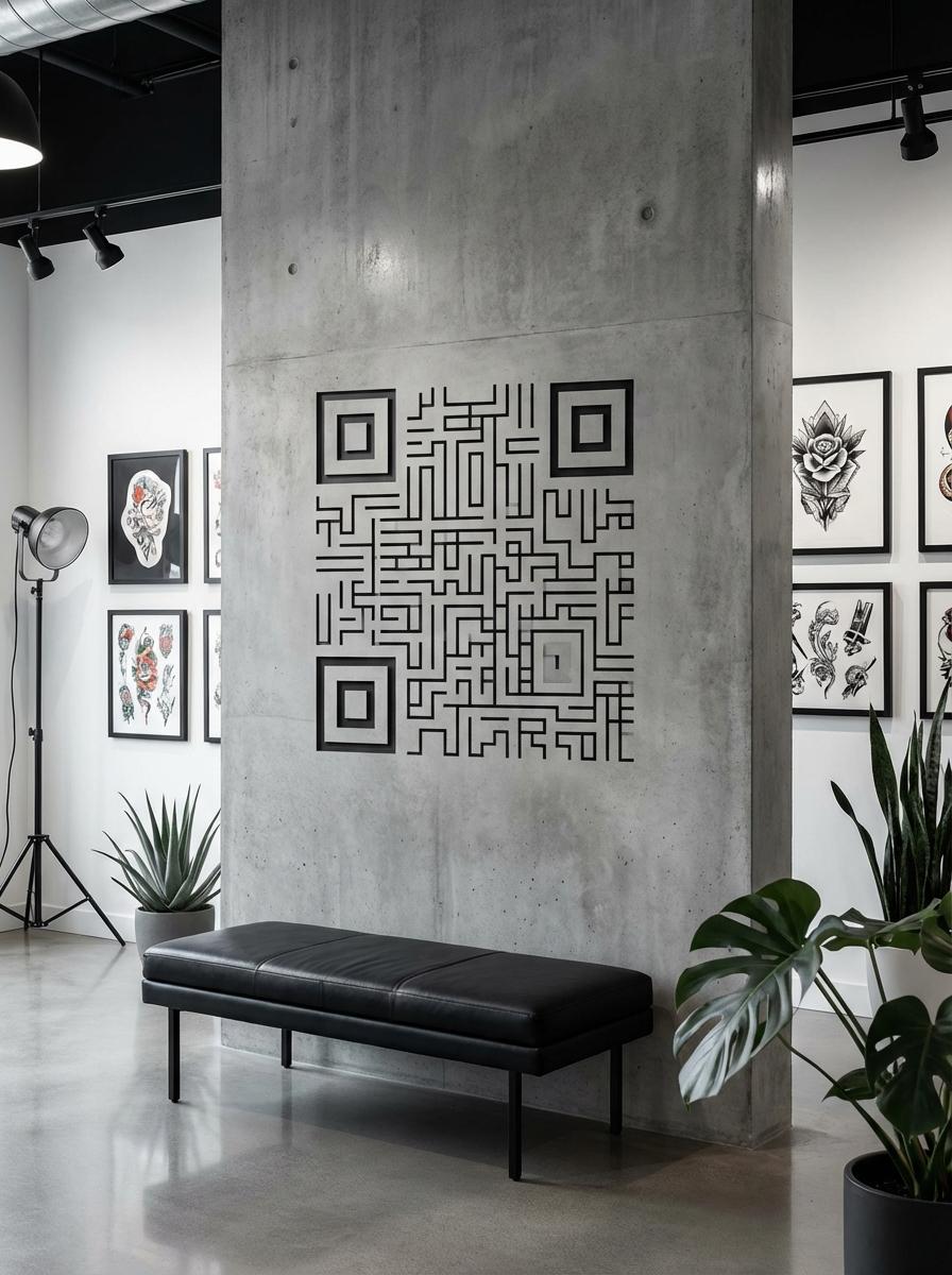 Tattoo Studios QR code example showing a real-world workflow for individual artist portfolio qr cards for consultations.