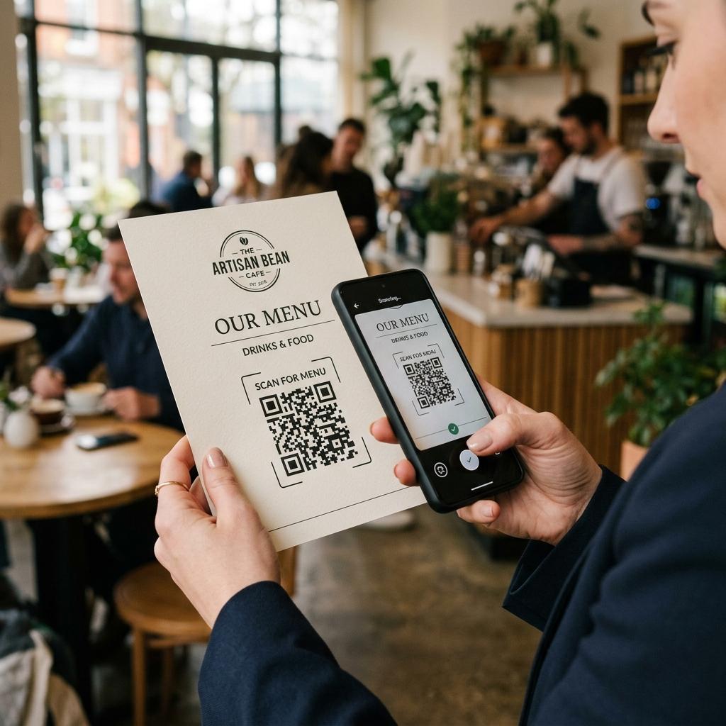 Scanning a printed QR code in a realistic setting