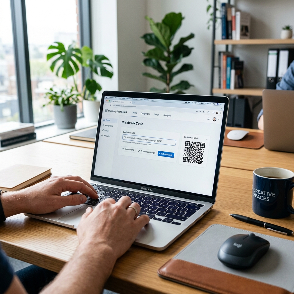 Editing a dynamic QR code destination in a modern dashboard